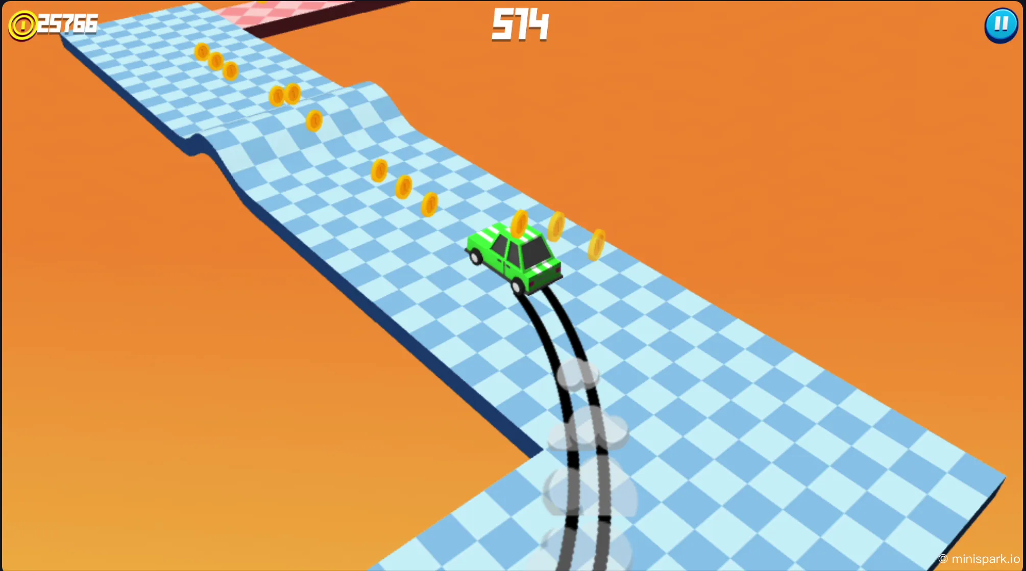 Common failure: vehicle overshooting the turn after a bump due to late drift timing