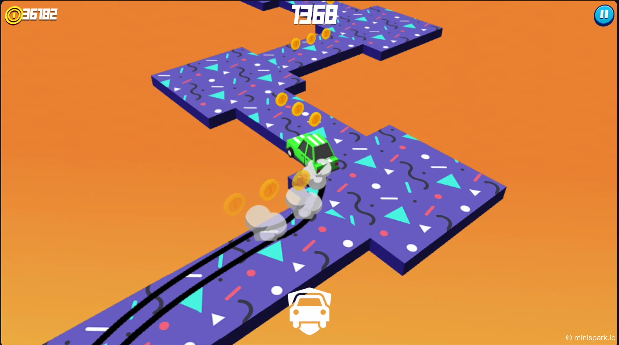 Vehicle successfully navigating a series of consecutive narrow turns