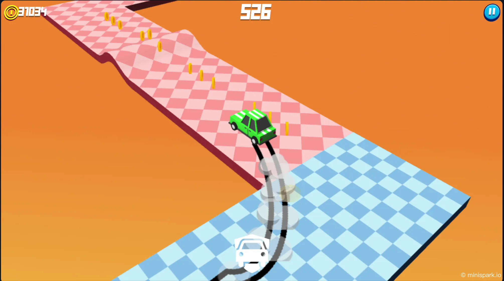 Successful execution: early drift timing utilizing corner gaps to navigate bump-turns